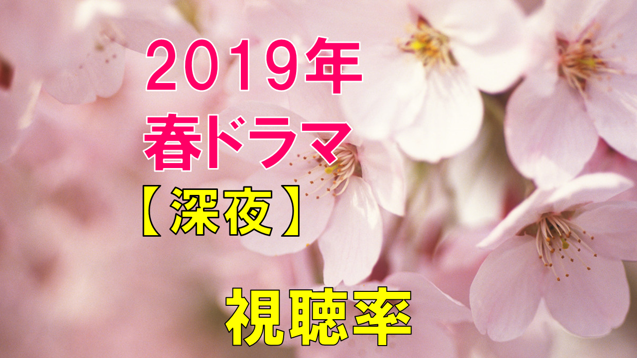深夜ドラマ（2019年4月～春ドラマ） 視聴率比較